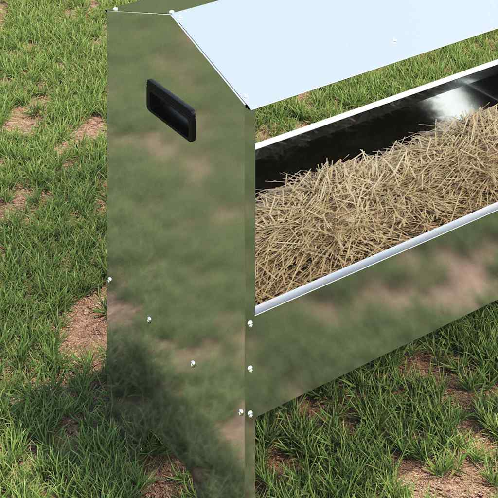 Ταΐστρα για ζώα Ασημί 79 x 35 x 62 εκ. Επικαλυμμένος Χάλυβας