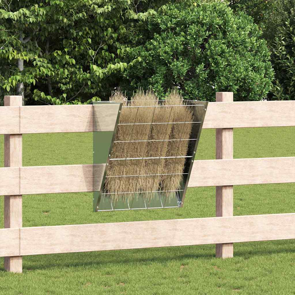 Κρεμαστός τροφοδότης άχυρου Ασημί 61 x 33 x 66 εκ - Pakobazaar