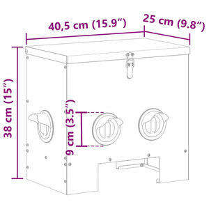 Ταΐστρα κοτόπουλων Μαύρο 40,5 x 25 x 38 εκ. - Pakobazaar