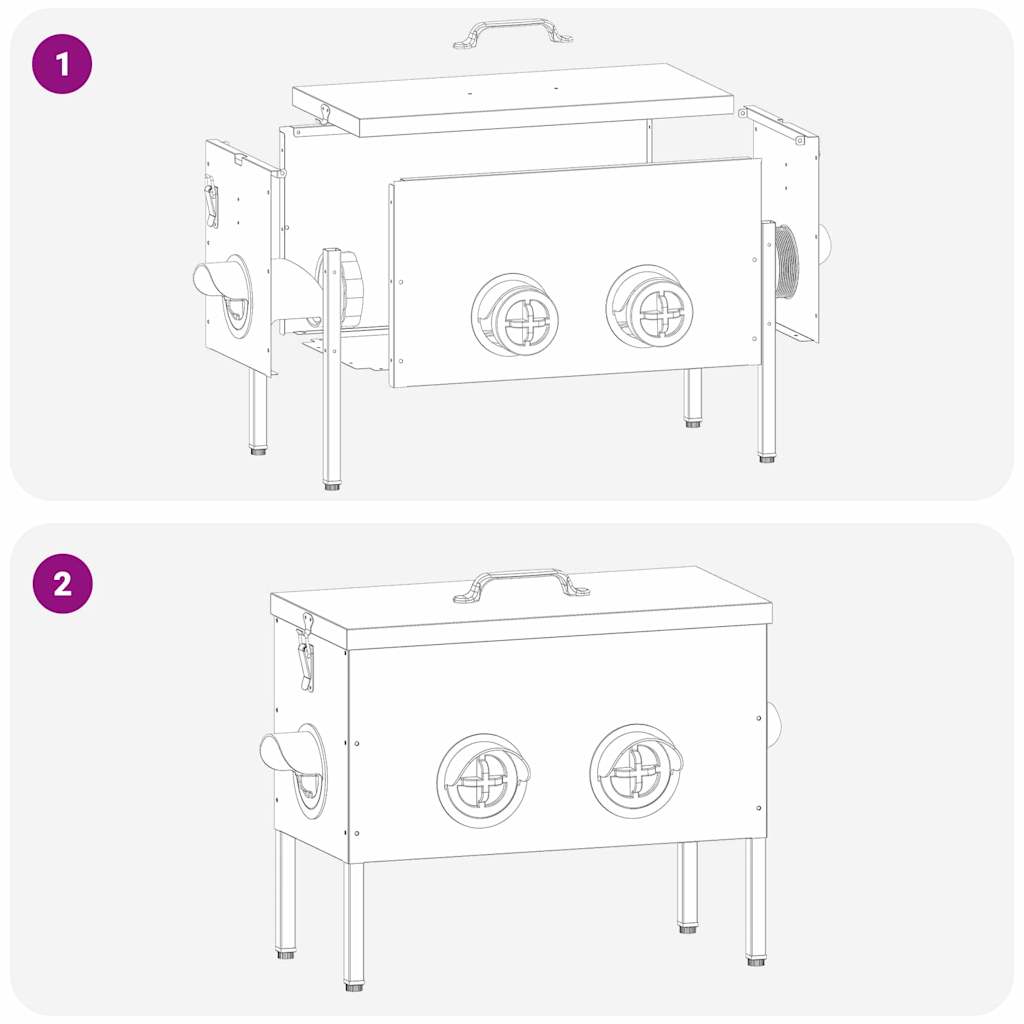 Ταΐστρα κοτόπουλων Ασημί 41,5 x 20,5 x 33 εκ - Pakobazaar