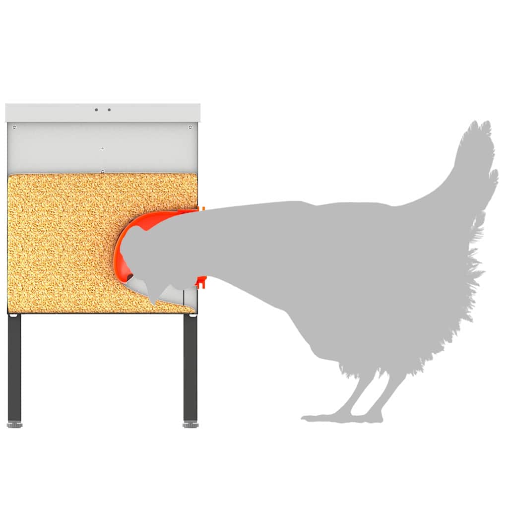 Ταΐστρα κοτόπουλων Ασημί 41,5 x 20,5 x 33 εκ - Pakobazaar