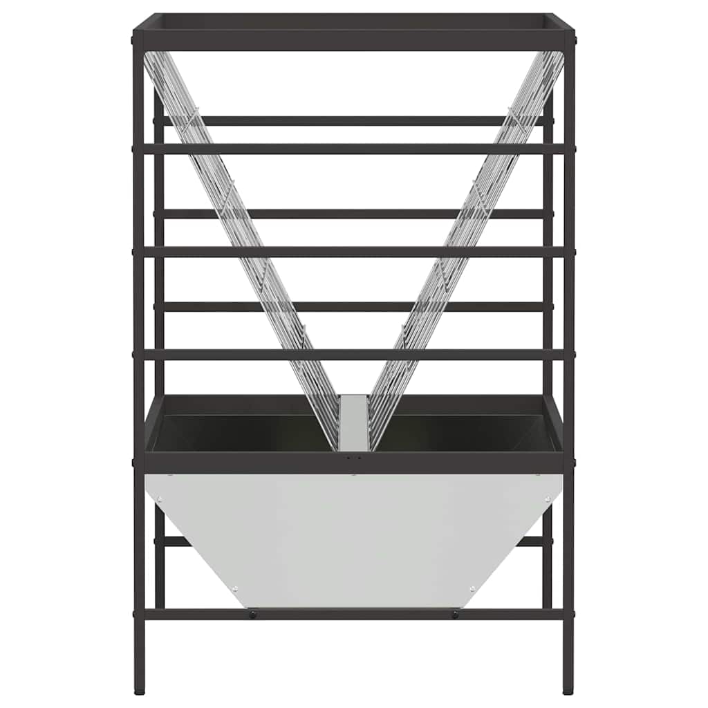 Ταΐστρα για ζώα Ασημί 100 x 60 x 90 εκ. Επικαλυμμένος Χάλυβας - Pakobazaar