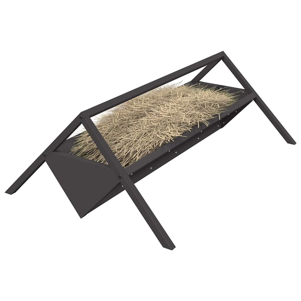 Ταΐστρα για ζώα Μαύρο 111 x 76 x 38 εκ Ψυχρής Έλασης Χάλυβας