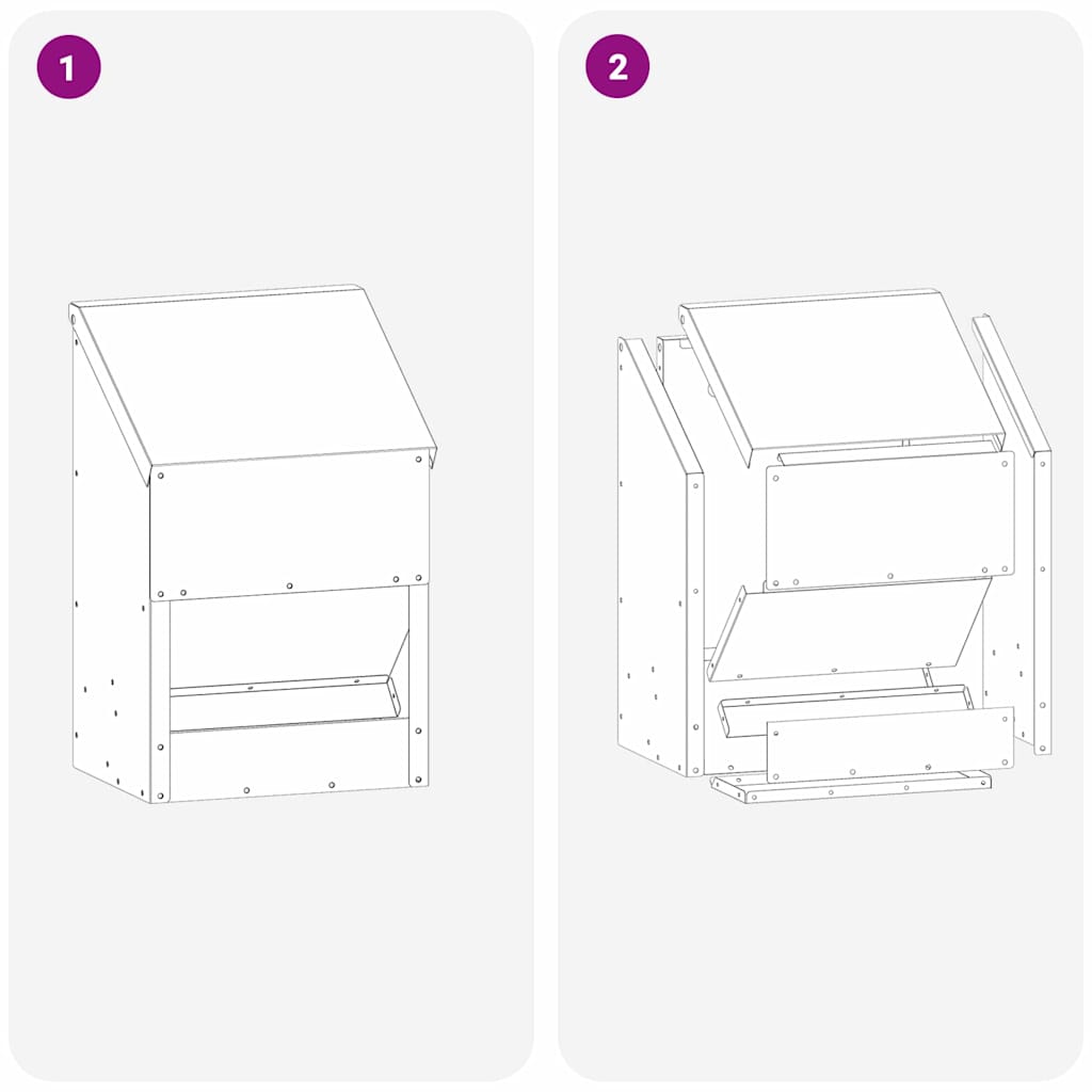 Ταΐστρα κοτόπουλων Μαύρο 21 x 16 x 33 εκ. Ψυχρής Έλασης Χάλυβας