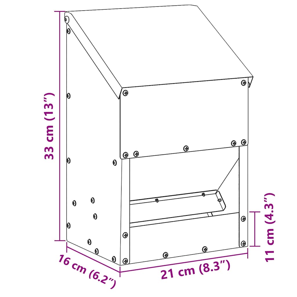 Ταΐστρα κοτόπουλων Ελιά Πράσινη 21 x 16 x 33 εκ.