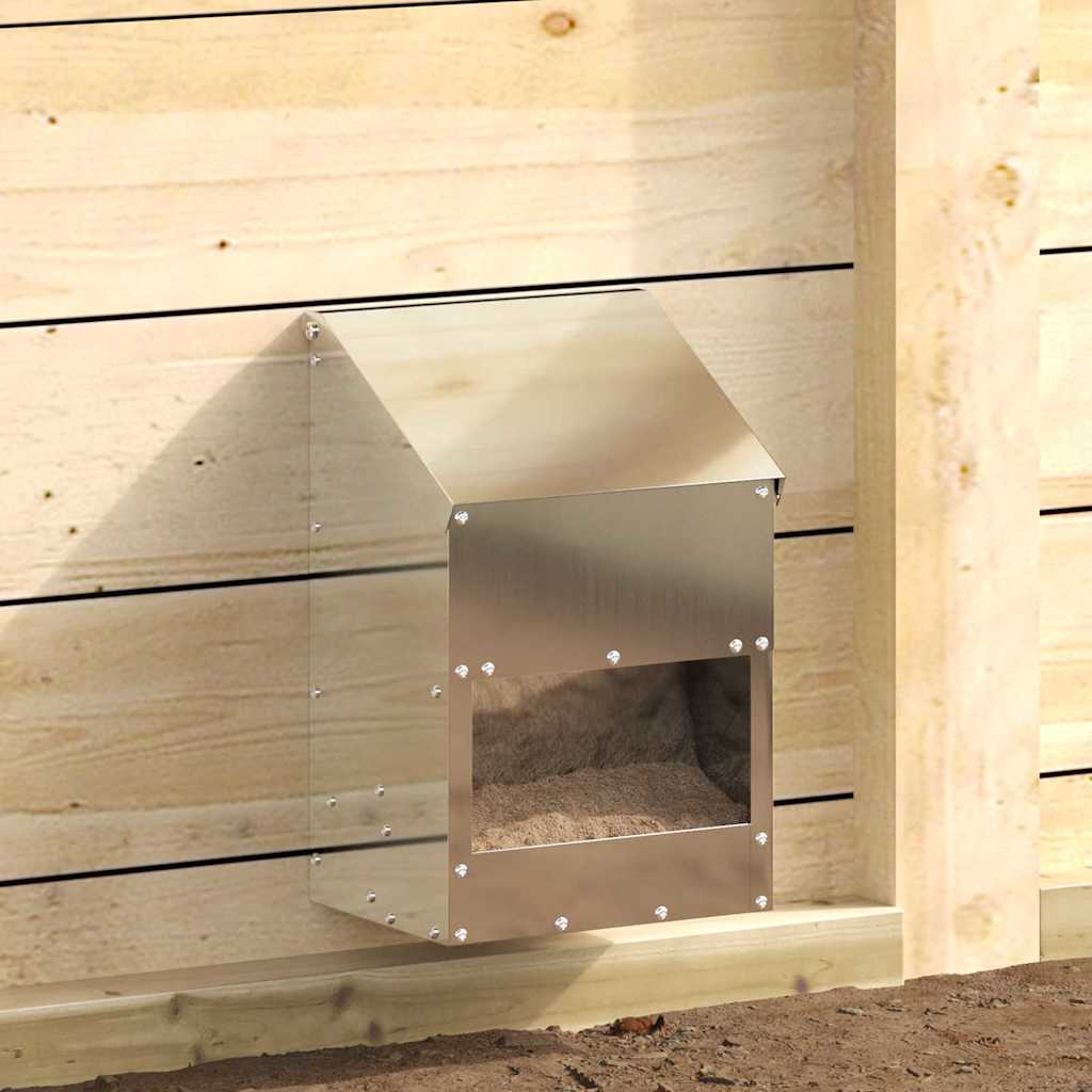 Ταΐστρα κοτόπουλων Ασημί 21 x 16 x 33 εκ. Επικαλυμμένος Χάλυβας
