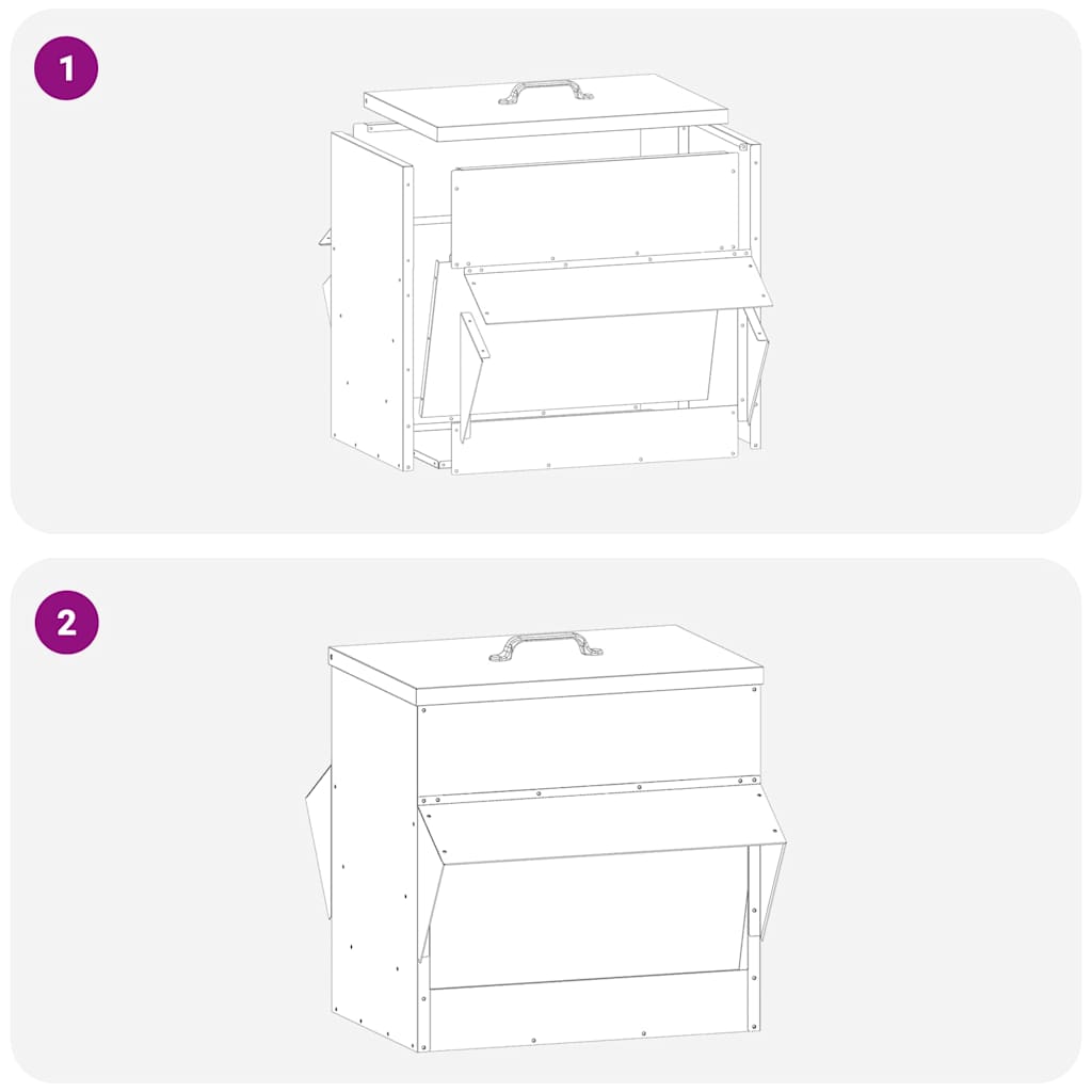Ταΐστρα κοτόπουλων Μαύρο 40,5 x 45 x 41 cm - Pakobazaar