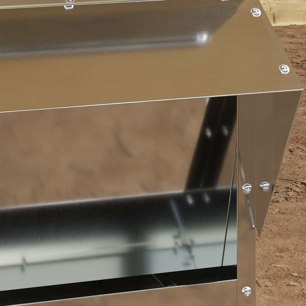 Ταΐστρα κοτόπουλων Ασημί 40,5 x 45 x 41 cm