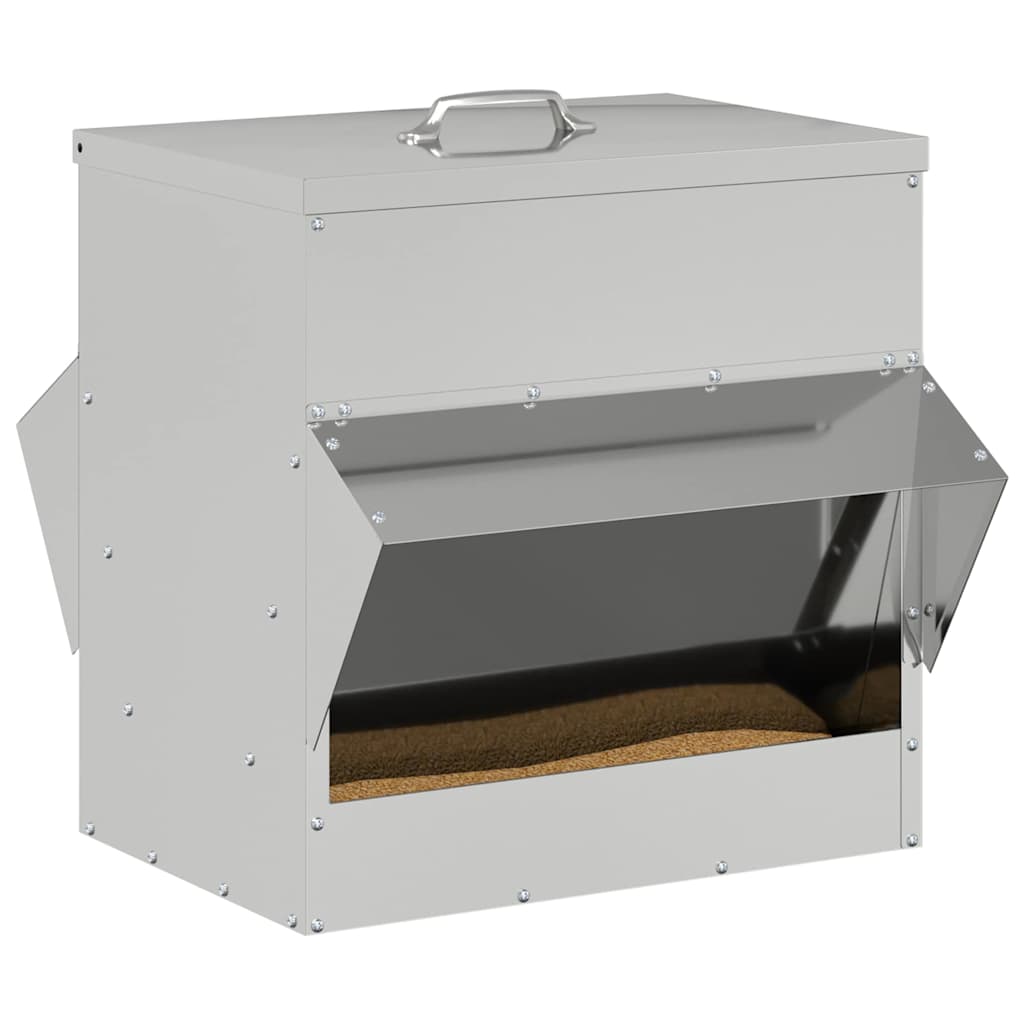Ταΐστρα κοτόπουλων Ασημί 40,5 x 45 x 41 cm