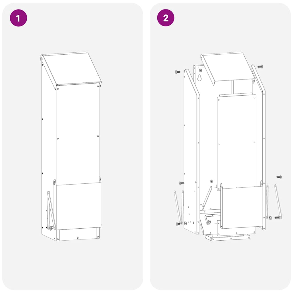 Ταΐστρα κοτόπουλων Ασημί 13 x 12 x 51 εκ. Επικαλυμμένος Χάλυβας - Pakobazaar