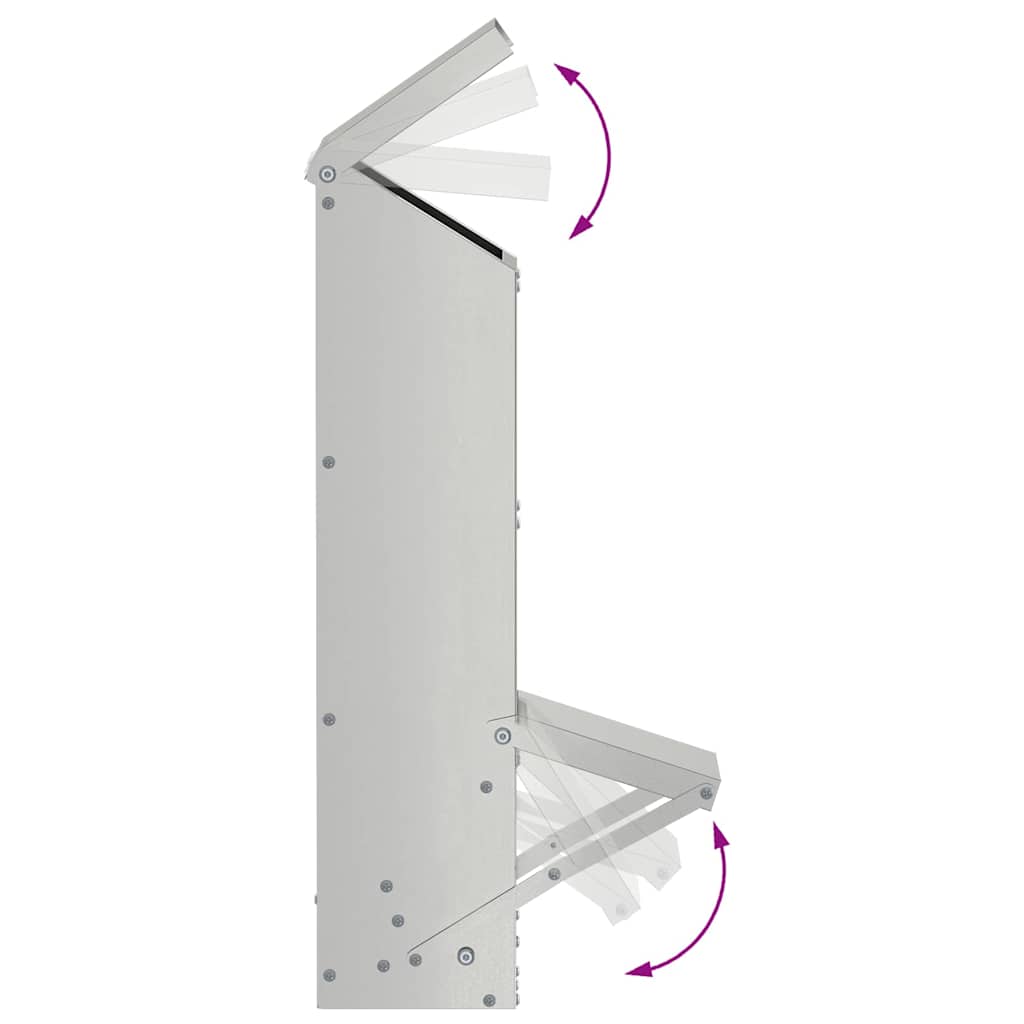 Ταΐστρα κοτόπουλων Ασημί 13 x 12 x 51 εκ. Επικαλυμμένος Χάλυβας - Pakobazaar