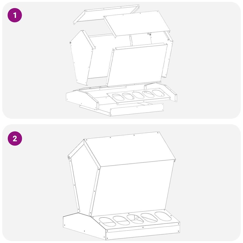 Ταΐστρα κοτόπουλων Μαύρο 40 x 40 x 45 cm Ψυχρής Έλασης Χάλυβας - Pakobazaar