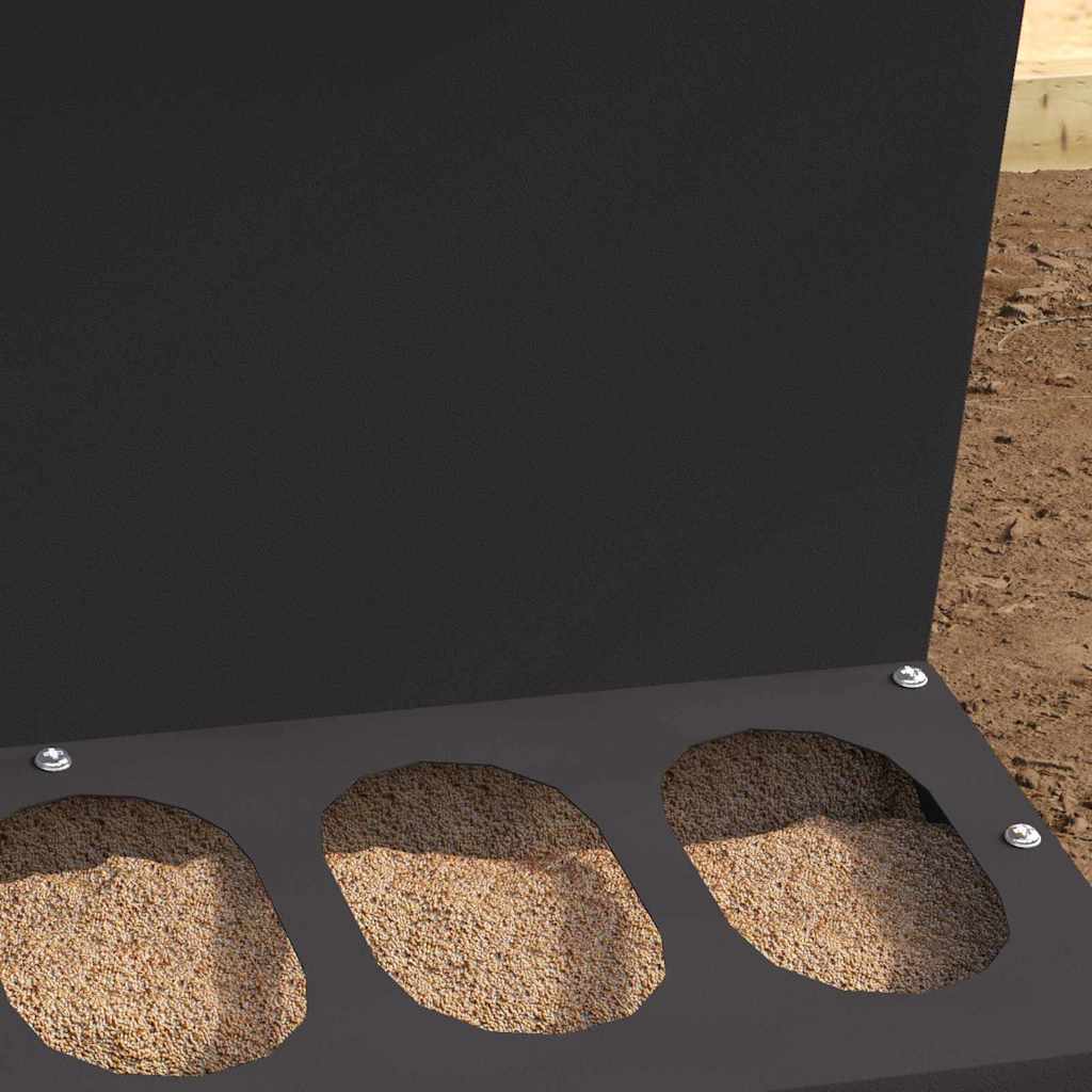 Ταΐστρα κοτόπουλων Μαύρο 40 x 40 x 45 cm Ψυχρής Έλασης Χάλυβας - Pakobazaar