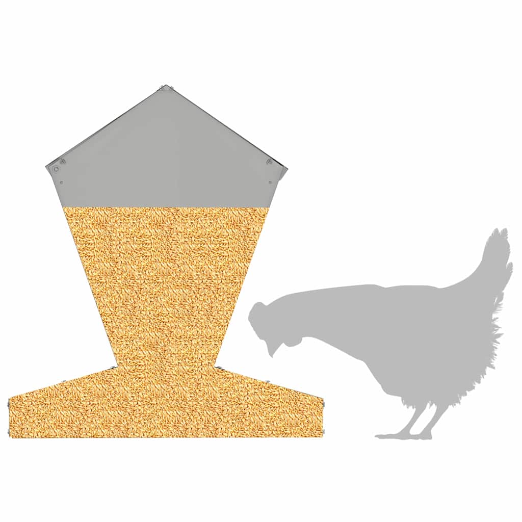 Ταΐστρα κοτόπουλων Ασημί 40 x 40 x 45 cm Επικαλυμμένος Χάλυβας - Pakobazaar