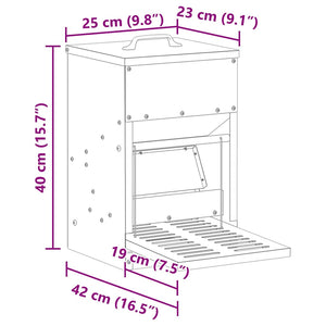Ταΐστρα Κοτόπουλου με Πεντάλ Μαύρο 25 x 42 x 40 εκ. 4 kg