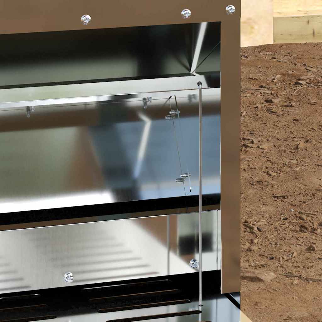 Ταΐστρα Κοτόπουλου με Πεντάλ Ασημί 25 x 42 x 40 εκ. - Pakobazaar