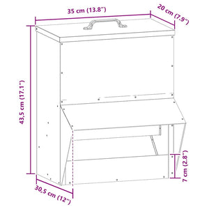 Ταΐστρα κοτόπουλων Ελιά Πράσινη 20 x 25 x 35 εκ.