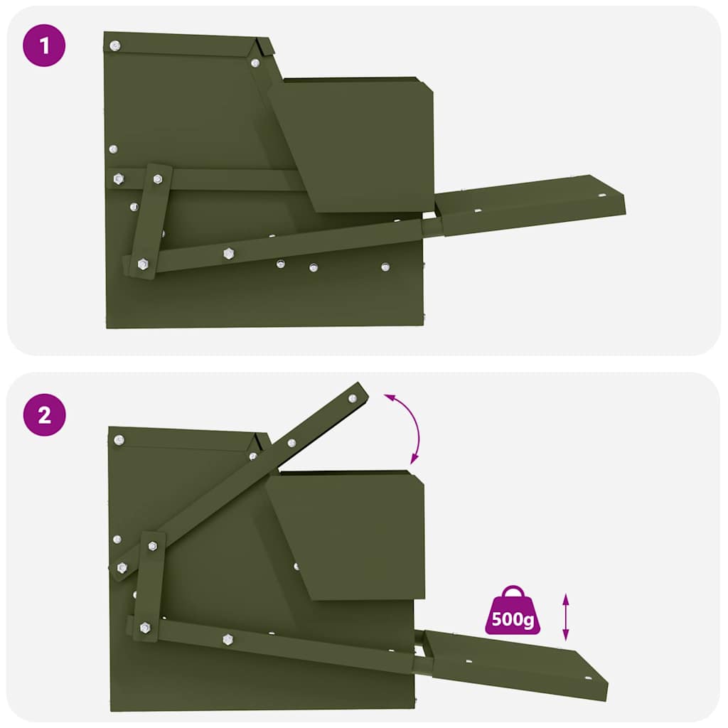 Ταΐστρα Κοτόπουλου με Πεντάλ Ελιά Πράσινη 50 x 40 x 29 εκ.