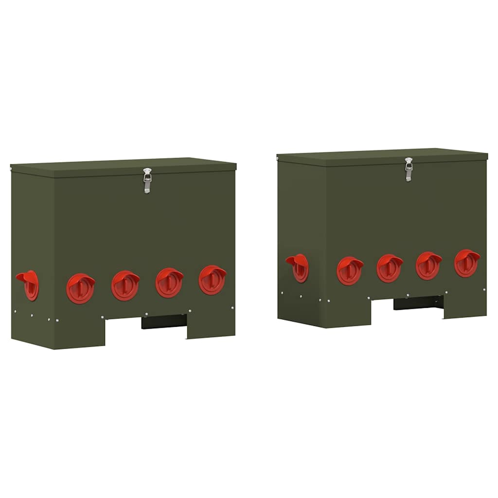Ταΐστρα κοτόπουλων 2 pcs Ελιά Πράσινη 60,5 x 29 x 51 εκ.