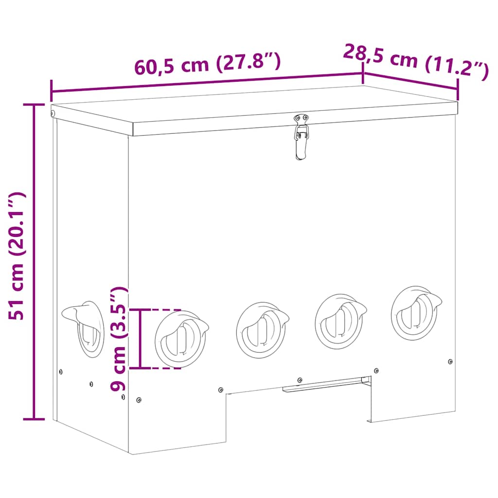 Ταΐστρα κοτόπουλων 2 pcs Ελιά Πράσινη 60,5 x 29 x 51 εκ.