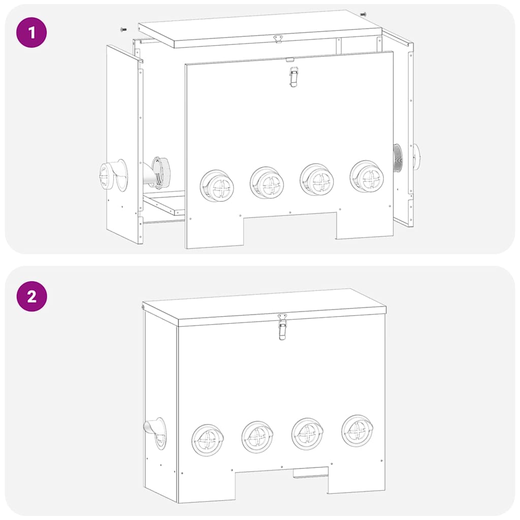 Ταΐστρα κοτόπουλων 2 pcs Ασημί 60,5 x 29 x 51 εκ.