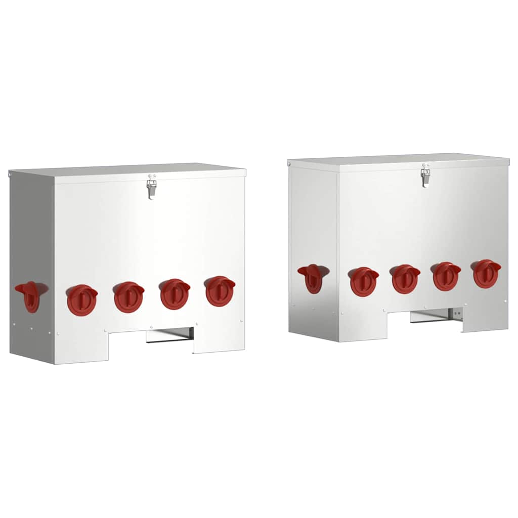 Ταΐστρα κοτόπουλων 2 pcs Ασημί 60,5 x 29 x 51 εκ.