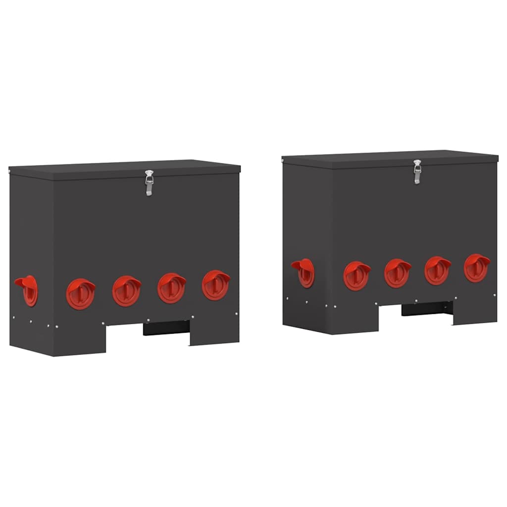 Ταΐστρα κοτόπουλων 2 pcs Μαύρο 60,5 x 29 x 51 εκ.