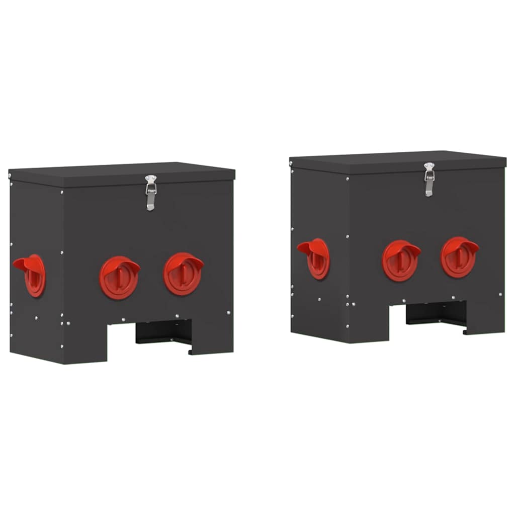 Ταΐστρα κοτόπουλων 2 pcs Μαύρο 40,5 x 25 x 38 εκ.