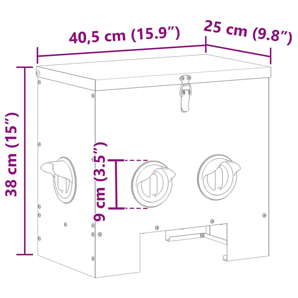Ταΐστρα κοτόπουλων 2 pcs Μαύρο 40,5 x 25 x 38 εκ.