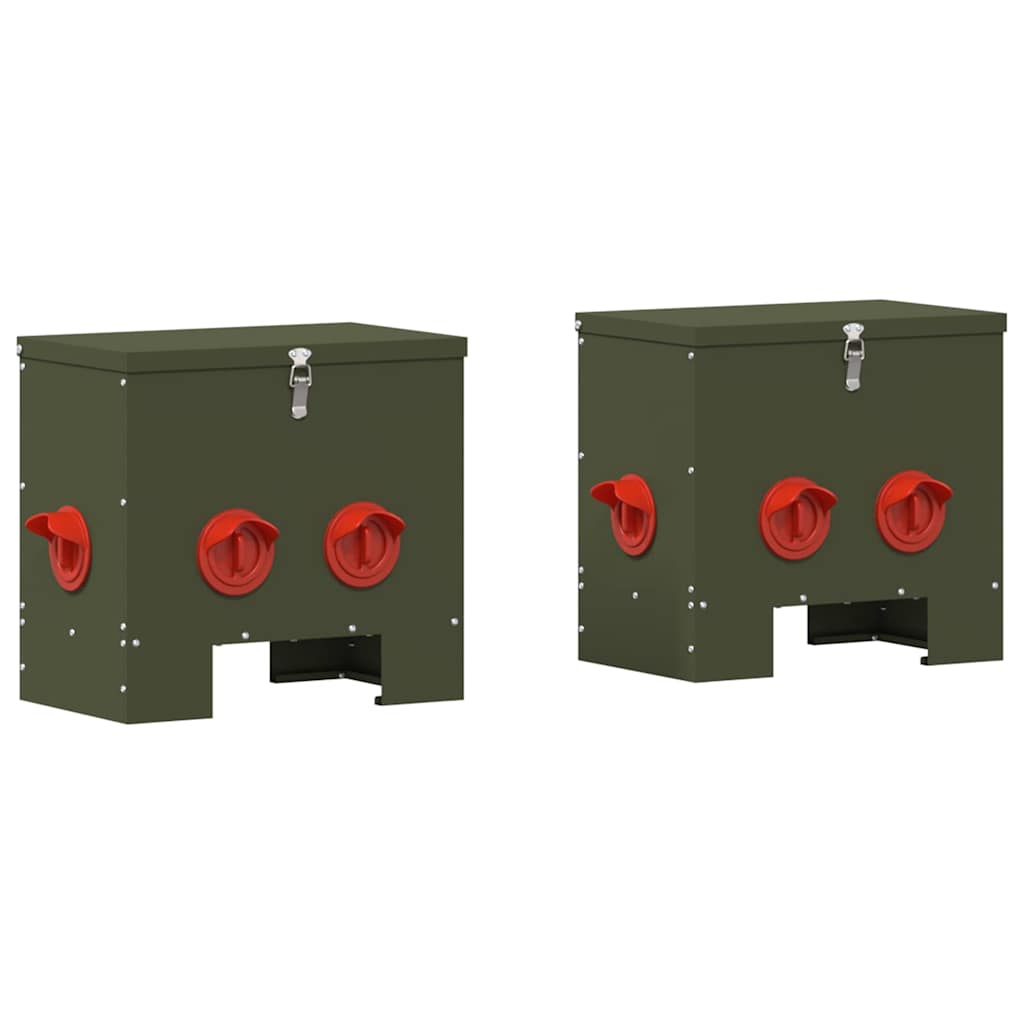 Ταΐστρα κοτόπουλων 2 pcs Ελιά Πράσινη 40,5 x 25 x 38 εκ.