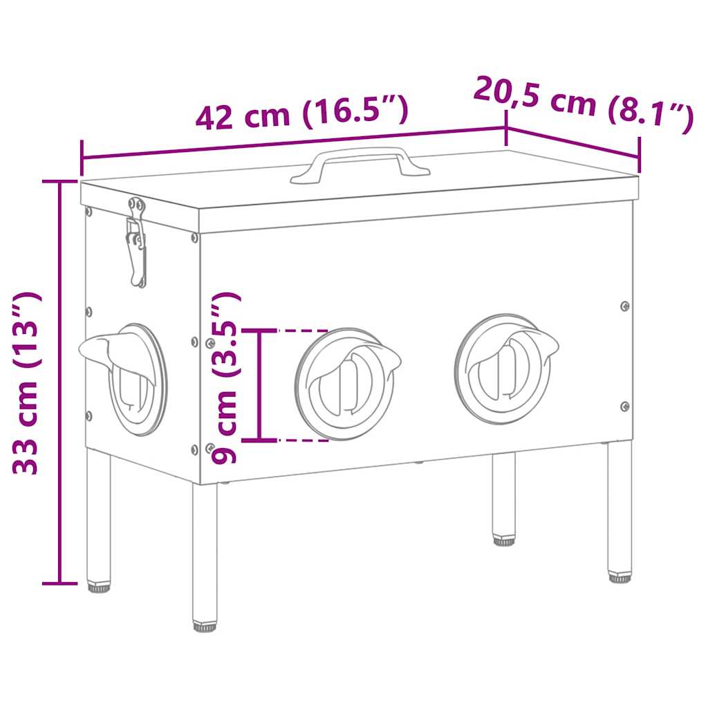 Ταΐστρα κοτόπουλων 2 pcs Μαύρο 41,5 x 20,5 x 33 εκ