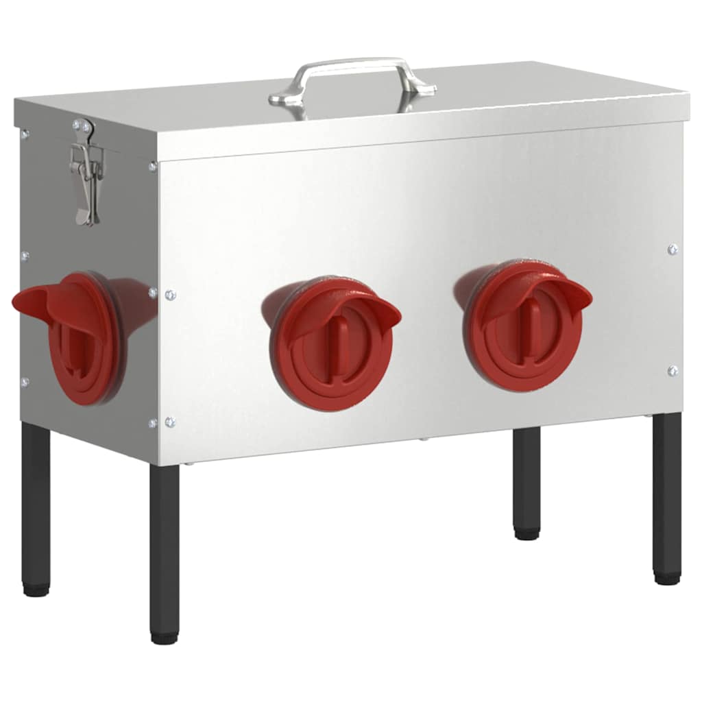 Ταΐστρα κοτόπουλων 2 pcs Ασημί 41,5 x 20,5 x 33 εκ