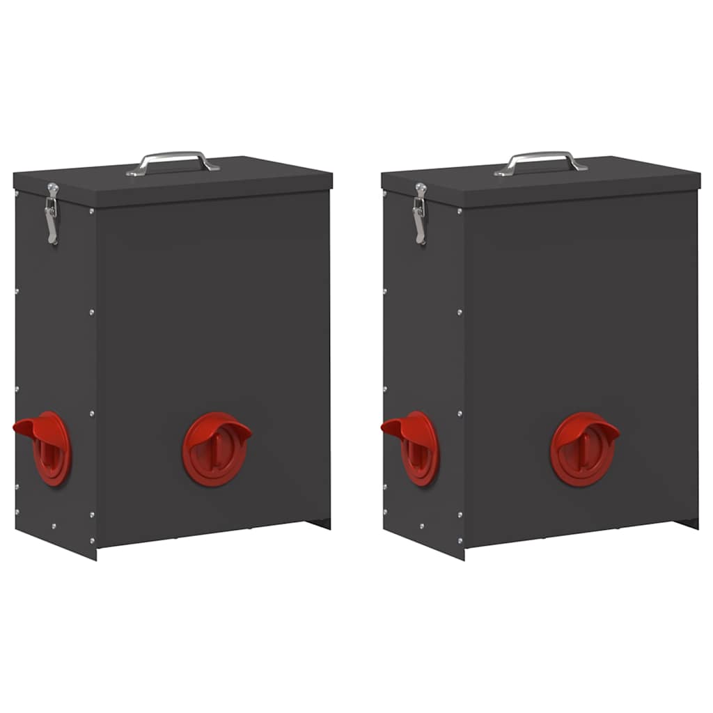 Ταΐστρα κοτόπουλων 2 pcs Μαύρο 32,5 x 20,5 x 43 εκ