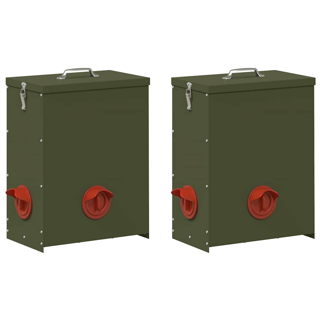 Ταΐστρα κοτόπουλων 2 pcs Ελιά Πράσινη 32,5 x 20,5 x 43 εκ