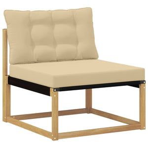 Σειρά Καναπέ Εξωτερικού 5 pcs Λευκό και Μπεζ 79 x 79 x 37 εκ - Pakobazaar