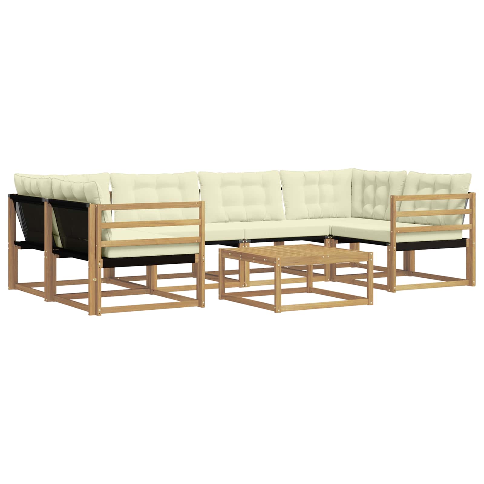 Σειρά Καναπέ Εξωτερικού 7 pcs Λευκό και Κρεμ 79 x 79 x 37 εκ - Pakobazaar