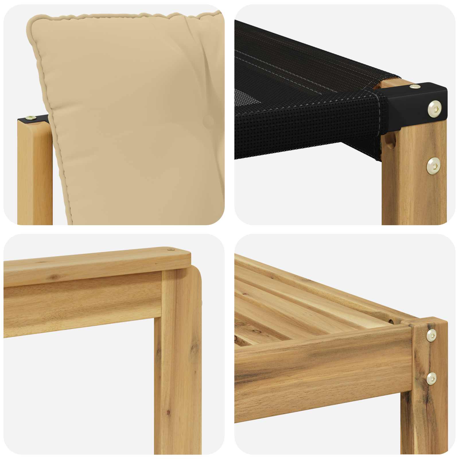Σειρά Καναπέ Εξωτερικού 7 pcs Λευκό και Μπεζ 79 x 79 x 37 εκ - Pakobazaar