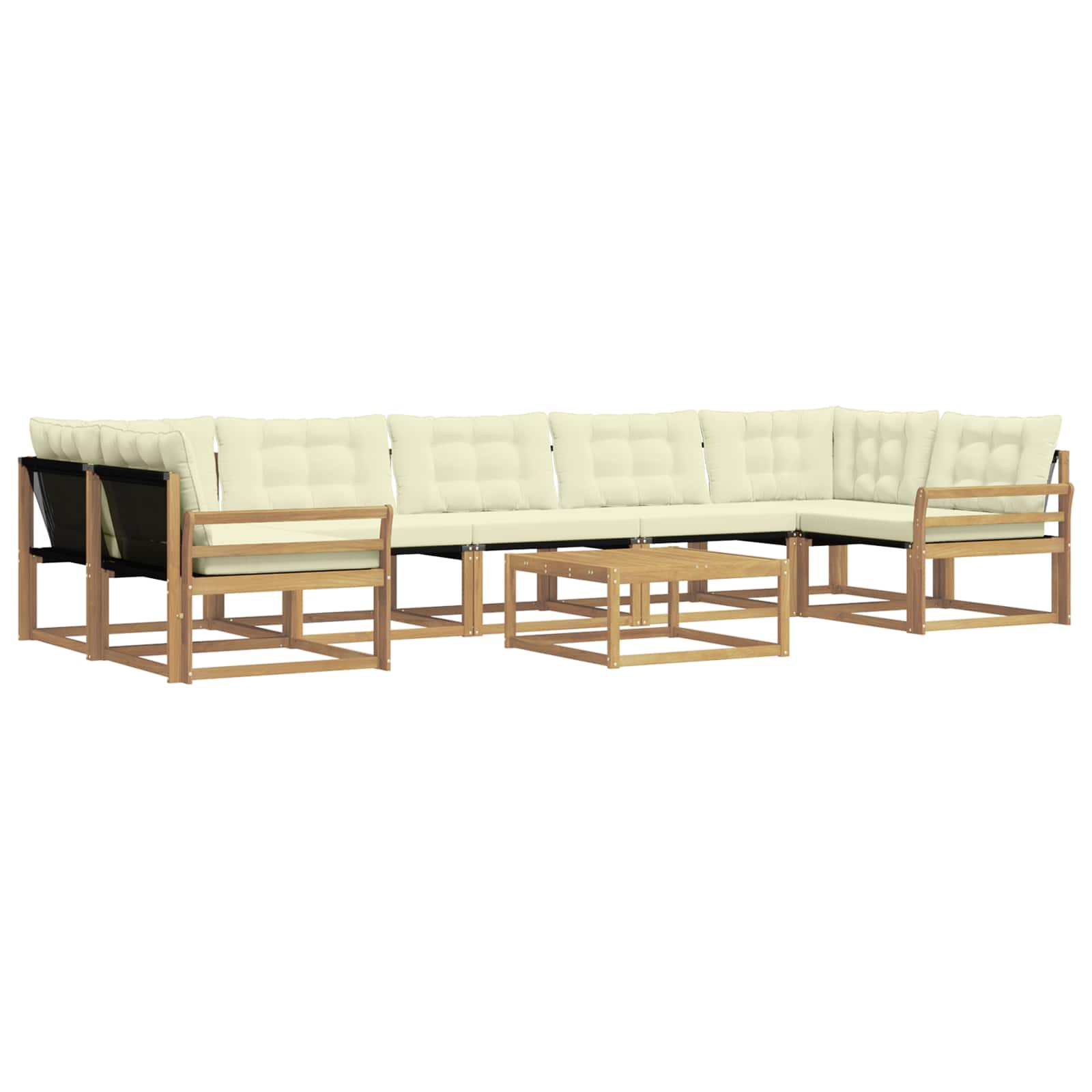 Σειρά Καναπέ Εξωτερικού 8 pcs Λευκό και Κρεμ 79 x 79 x 37 εκ - Pakobazaar
