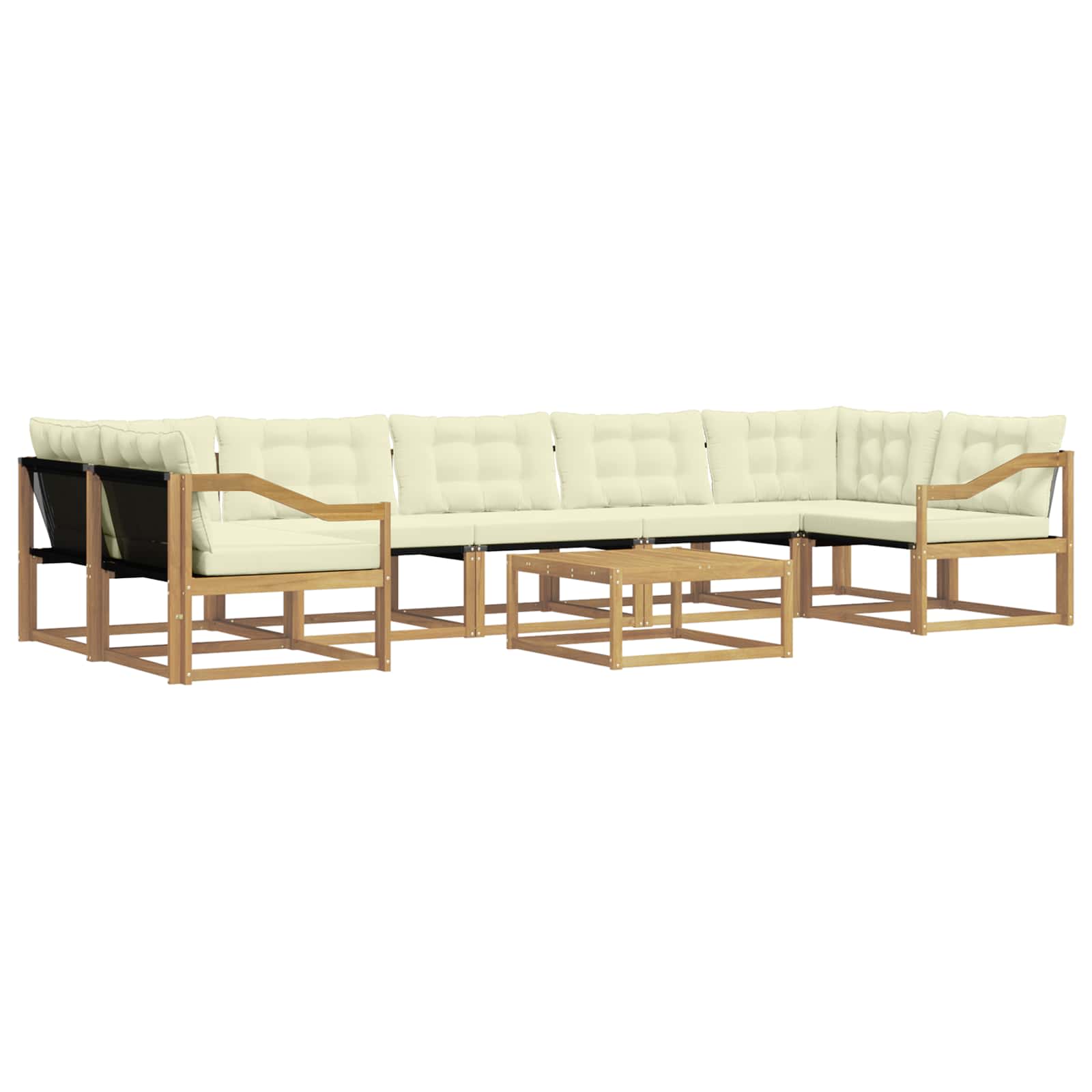 Σειρά Καναπέ Εξωτερικού 8 pcs Λευκό και Κρεμ 79 x 79 x 37 εκ - Pakobazaar