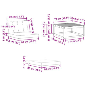 Σειρά Καναπέ Εξωτερικού με μαξιλάρι 4 pcs Λευκό και Κρεμ - Pakobazaar