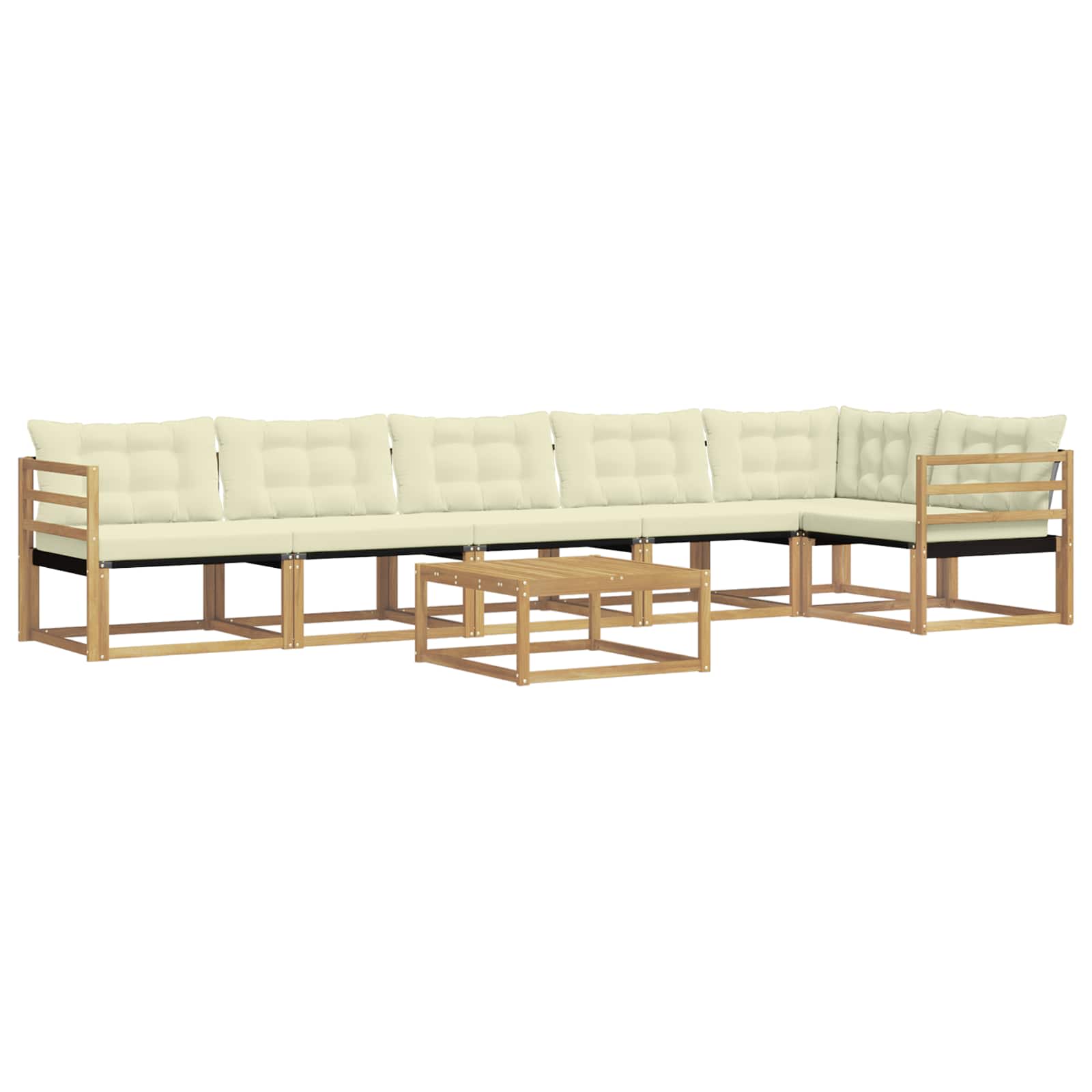 Σειρά Καναπέ Εξωτερικού 7 pcs Λευκό και Κρεμ 79 x 79 x 37 εκ - Pakobazaar