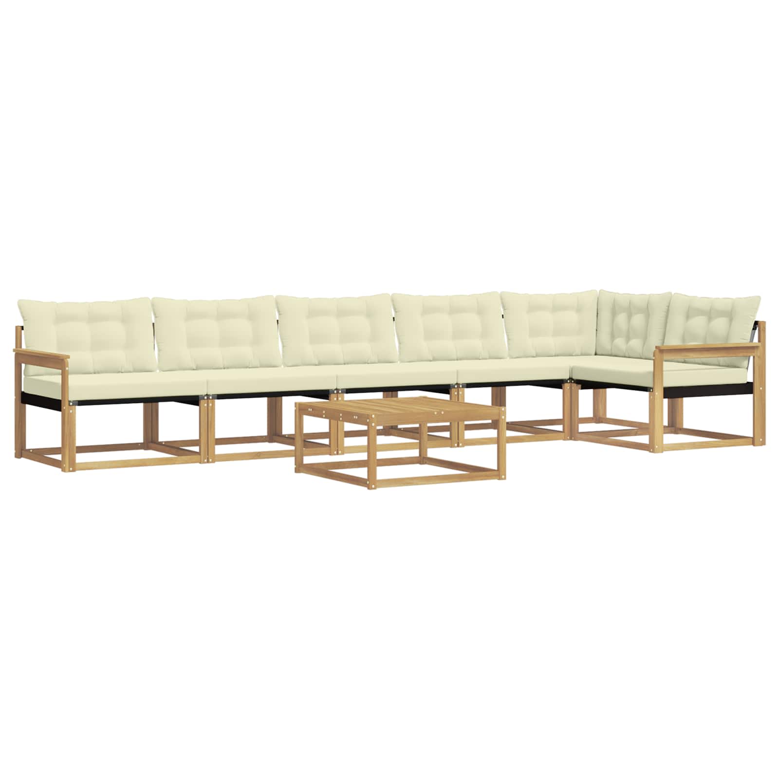 Σειρά Καναπέ Εξωτερικού 7 pcs Λευκό και Κρεμ 79 x 79 x 37 εκ - Pakobazaar