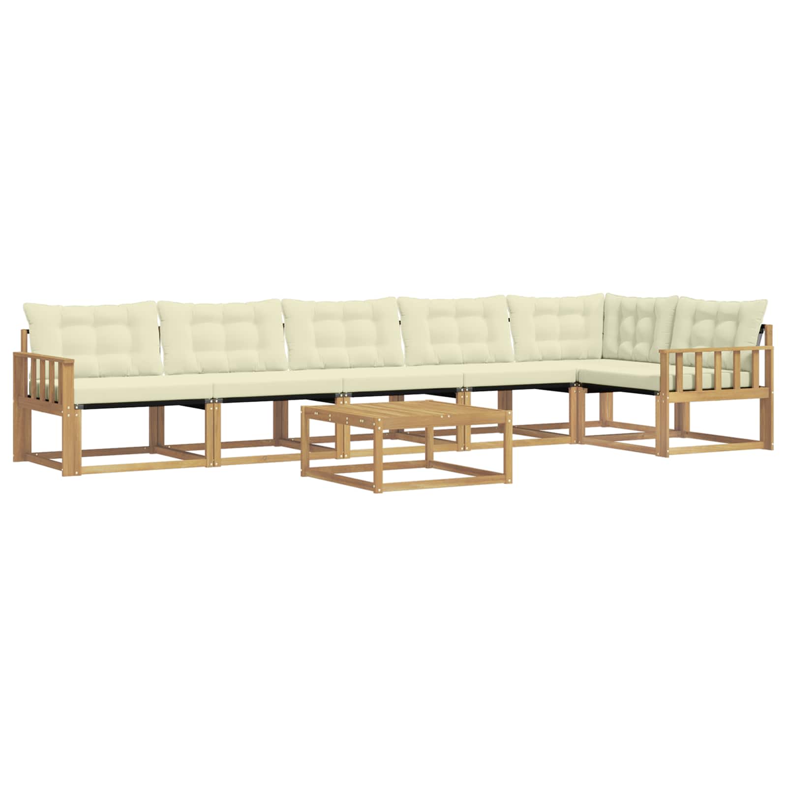 Σειρά Καναπέ Εξωτερικού 7 pcs Λευκό και Κρεμ 79 x 79 x 37 εκ - Pakobazaar