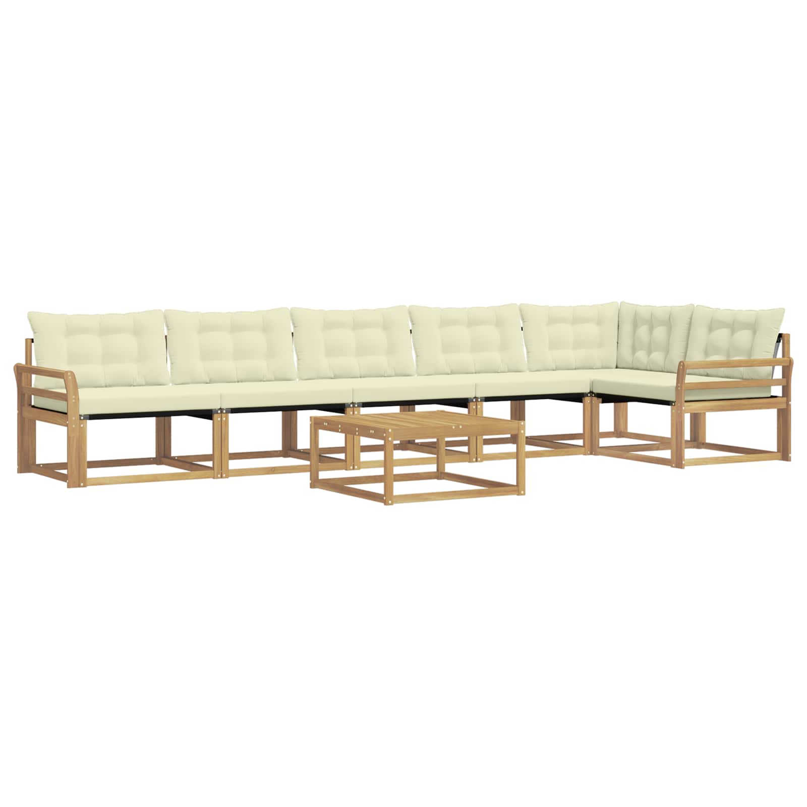 Σειρά Καναπέ Εξωτερικού 7 pcs Λευκό και Κρεμ 79 x 79 x 37 εκ - Pakobazaar