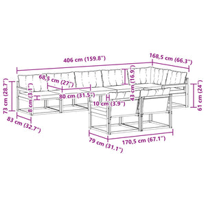 Σειρά Καναπέ Εξωτερικού με μαξιλάρι 8 pcs Λευκό και Κρεμ - Pakobazaar