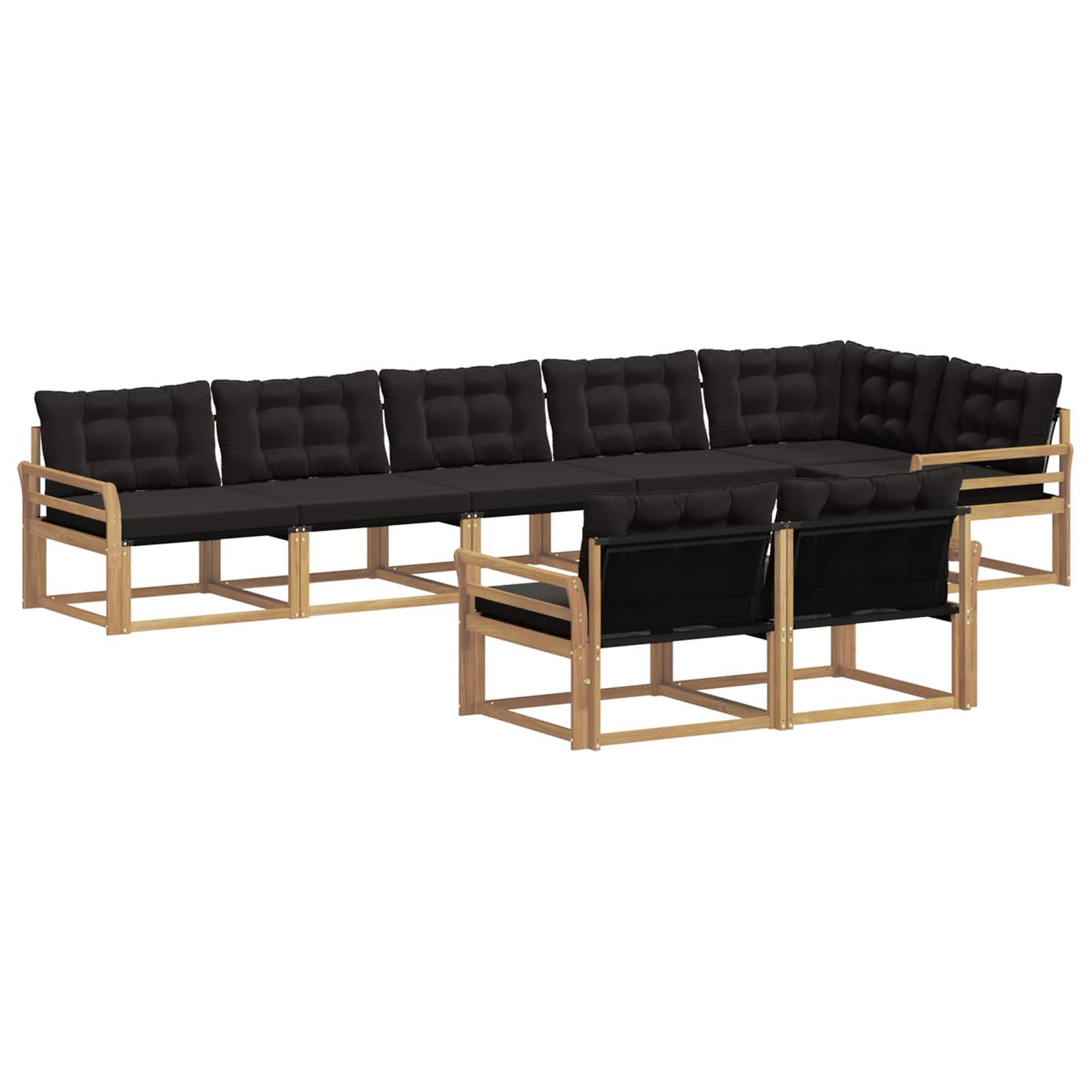 Σειρά Καναπέ Εξωτερικού με μαξιλάρι 8 pcs Λευκό και Μαύρο - Pakobazaar