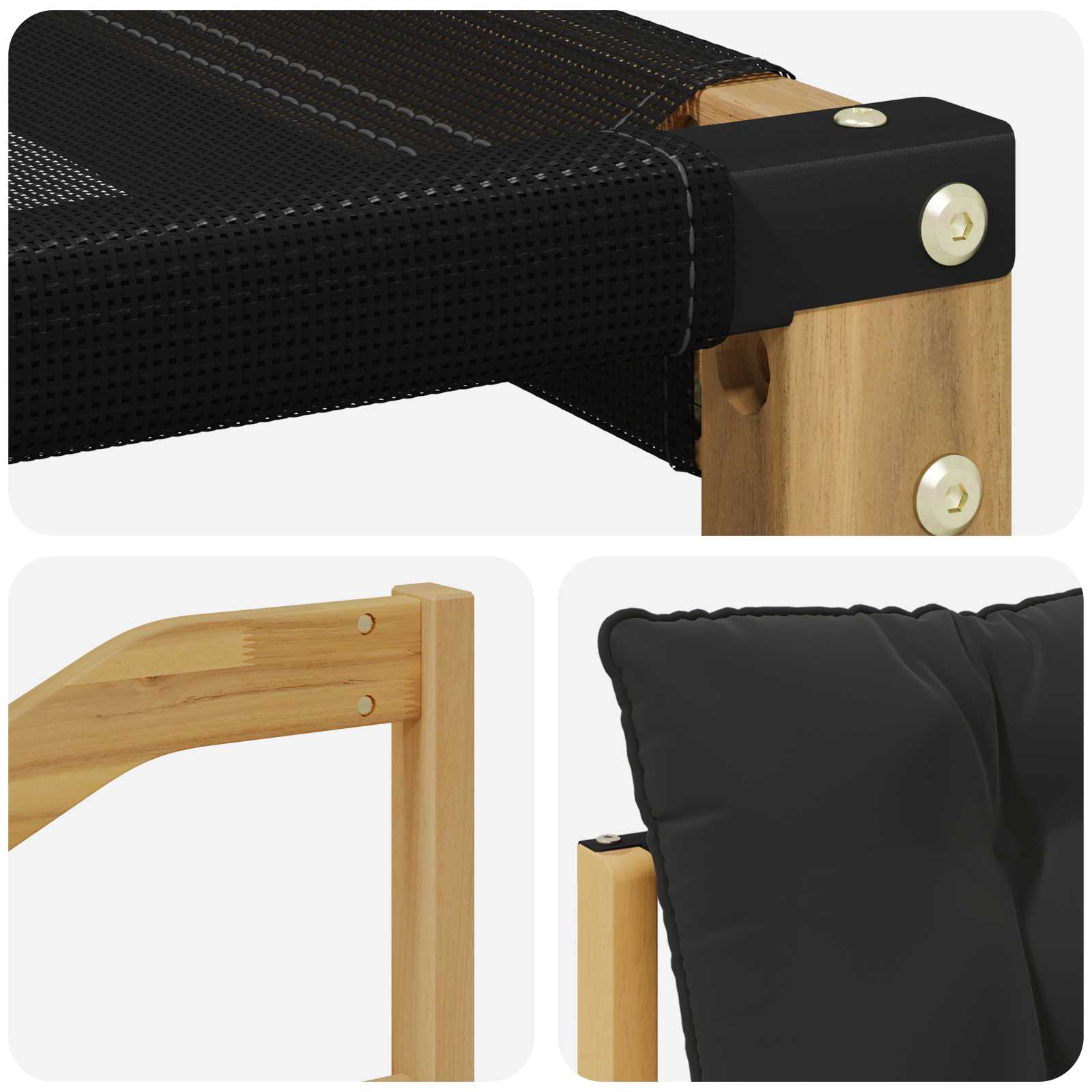 Σειρά Καναπέ Εξωτερικού με μαξιλάρι 8 pcs Λευκό και Μαύρο - Pakobazaar