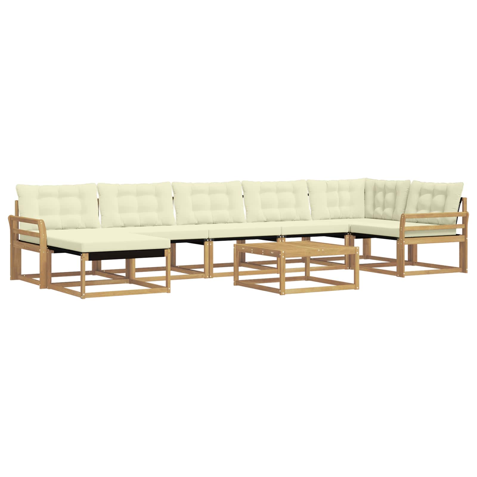Σειρά Καναπέ Εξωτερικού 8 pcs Λευκό και Κρεμ 79 x 79 x 37 εκ - Pakobazaar