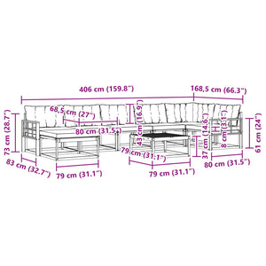 Σειρά Καναπέ Εξωτερικού 8 pcs Λευκό και Κρεμ 79 x 79 x 37 εκ - Pakobazaar