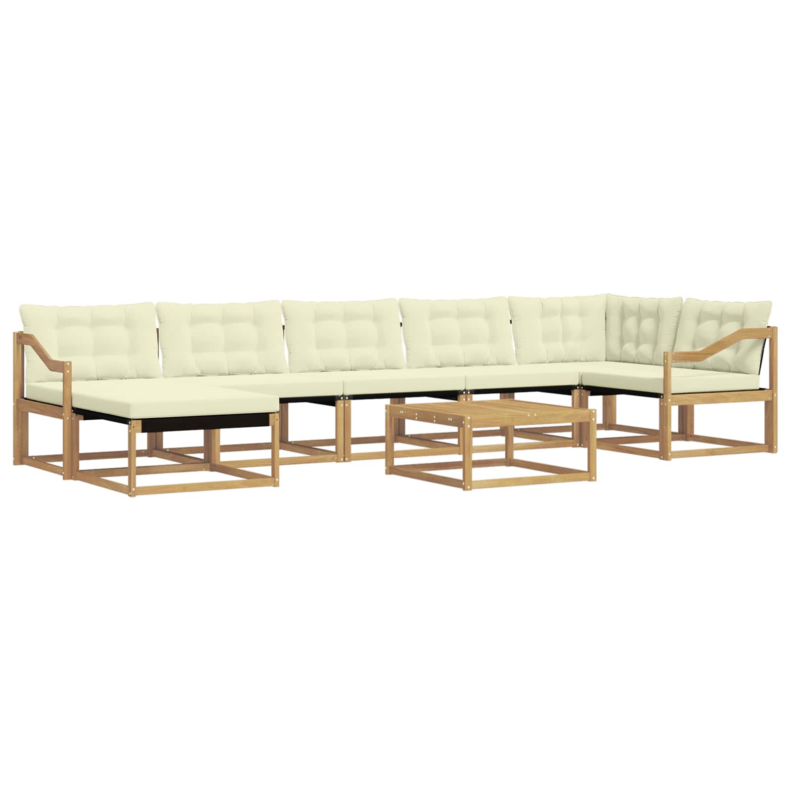 Σειρά Καναπέ Εξωτερικού 8 pcs Λευκό και Κρεμ 79 x 79 x 37 εκ - Pakobazaar